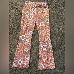 Art Class Floral Kids Bottoms in Orange and Pink